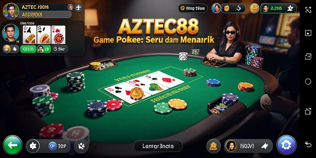 Tangkapan layar gameplay AZTEC88 menampilkan aksi seru permainan Poker.