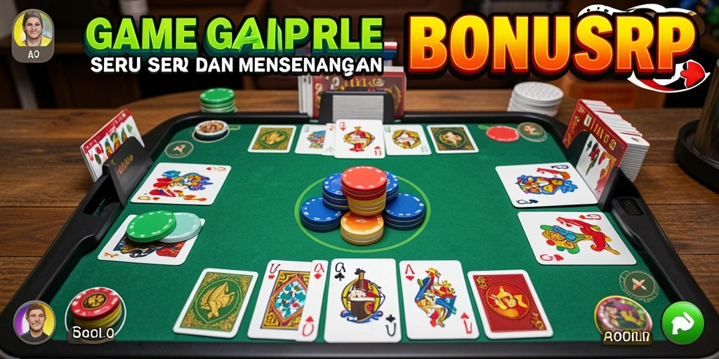 Screenshot gameplay Gaple menunjukkan suasana seru bermain.