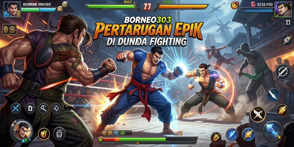 Tampilan gameplay BORNEO303 yang penuh aksi dan pertarungan seru.