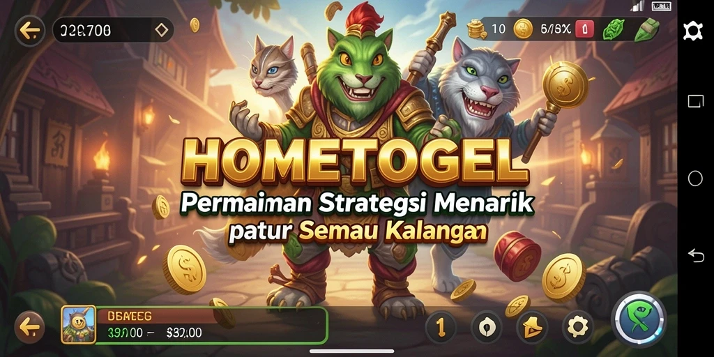 Gameplay menegangkan HOMETOGEL dengan strategi dan pertarungan yang mendebarkan.