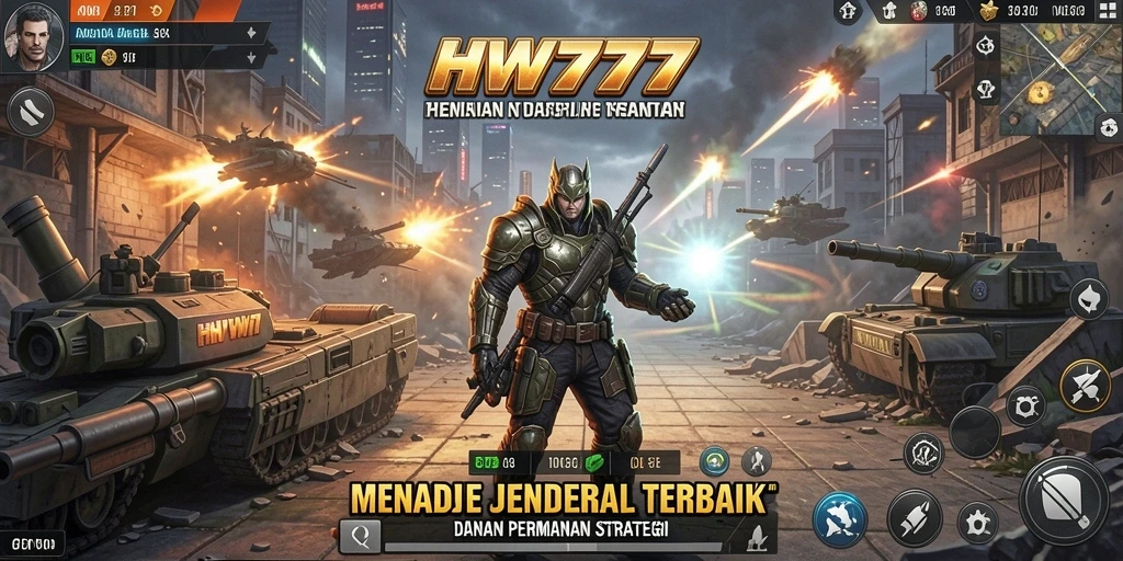 Tampilan utama gameplay HW777 yang penuh aksi strategi.