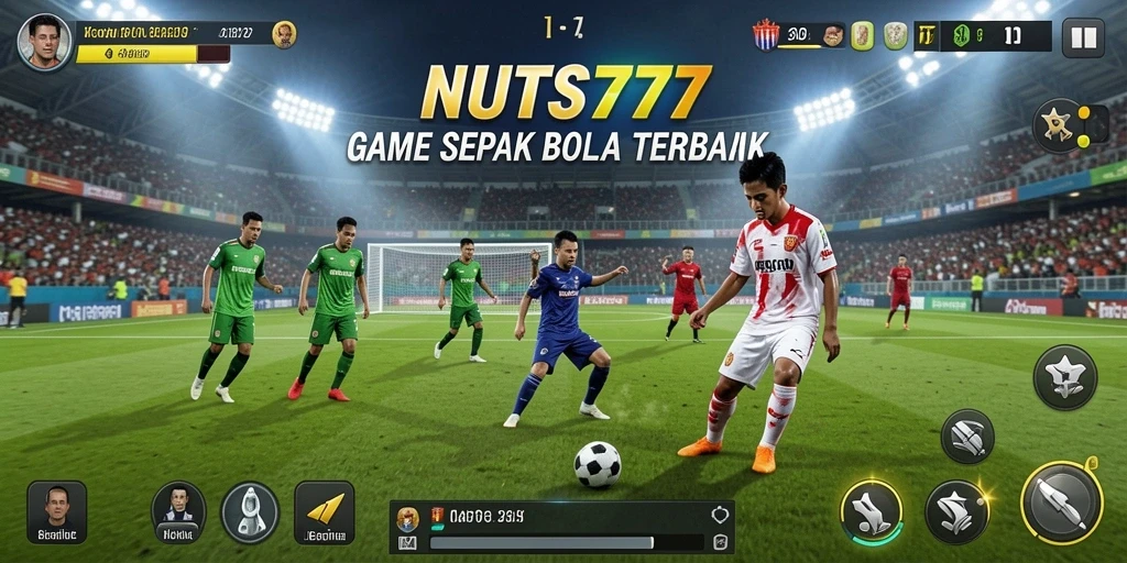 Tampilan aksi dari permainan sepak bola NUTS777 yang seru.