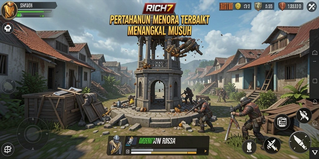 Gameplay menarik dari RICH7 dalam genre Tower Defense.