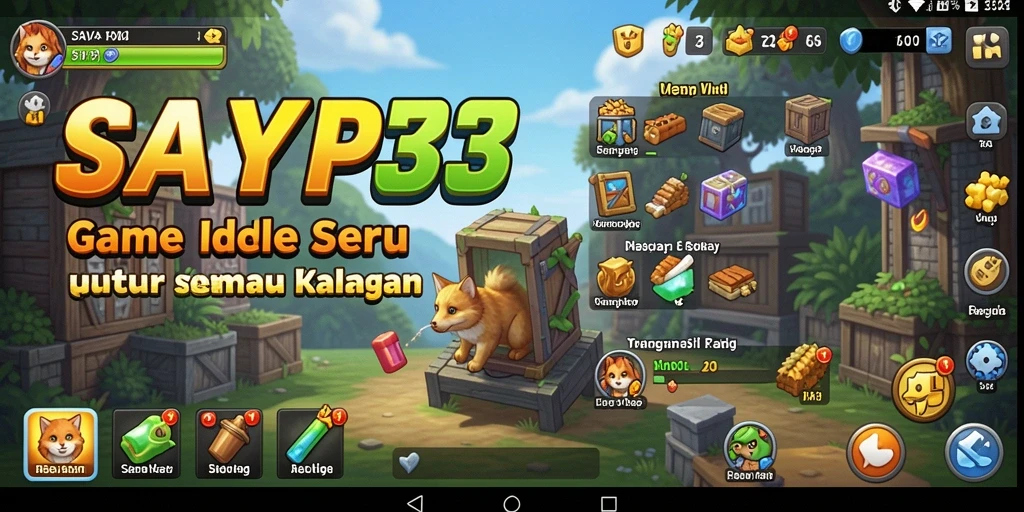 Screenshot utama SAYAP33 menampilkan gameplay Idle yang menarik.