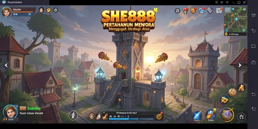 Tampilan gameplay menakjubkan dari SHE888 dalam kategori Tower Defense.