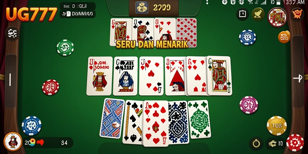 Screenshot gameplay UG777 menampilkan suasana kompetitif dalam permainan Domino.